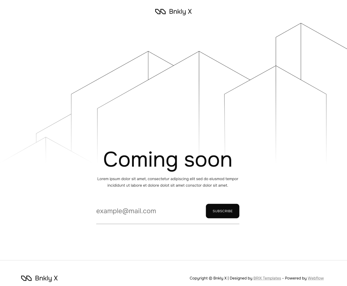 Coming Soon - Bnkly X Webflow Template
