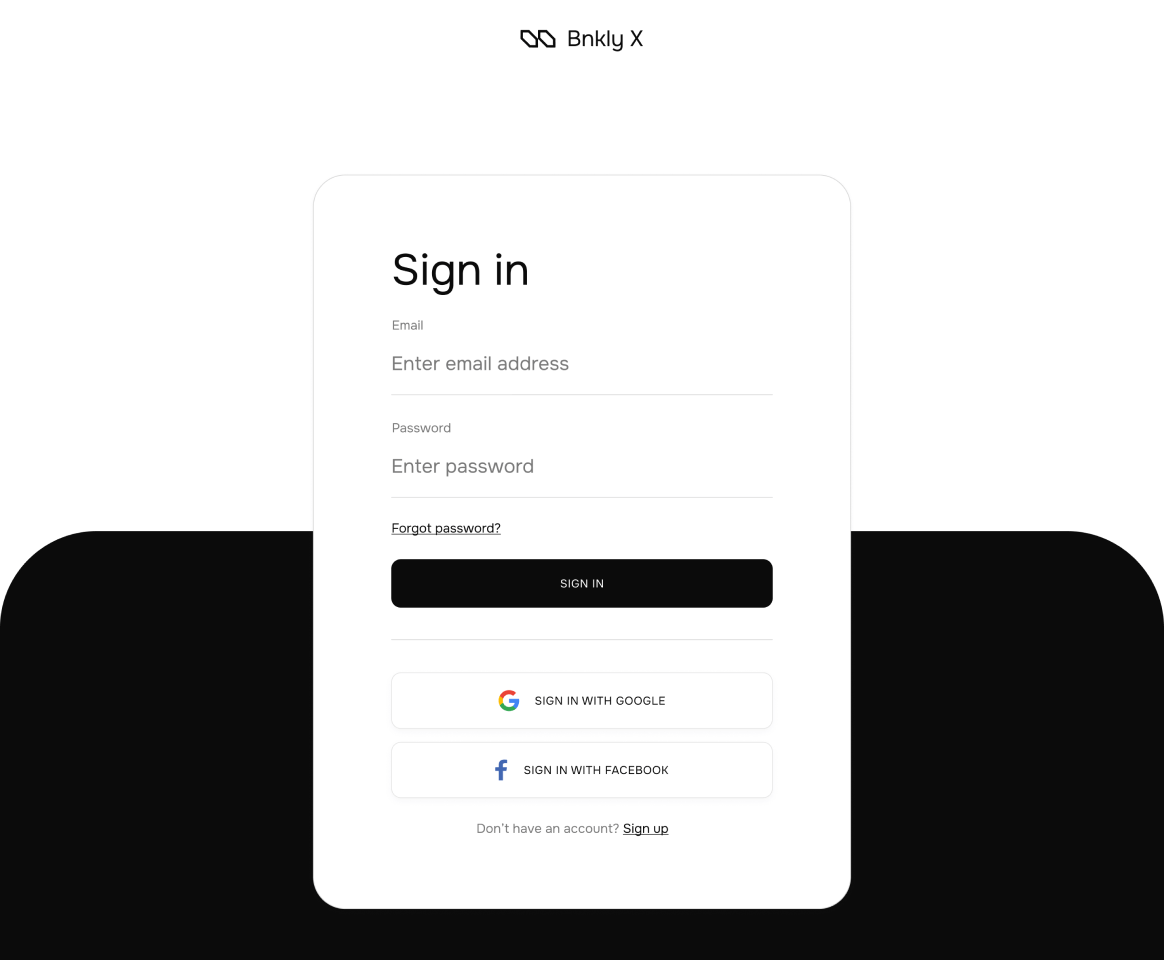Sign In - Bnkly X Webflow Template