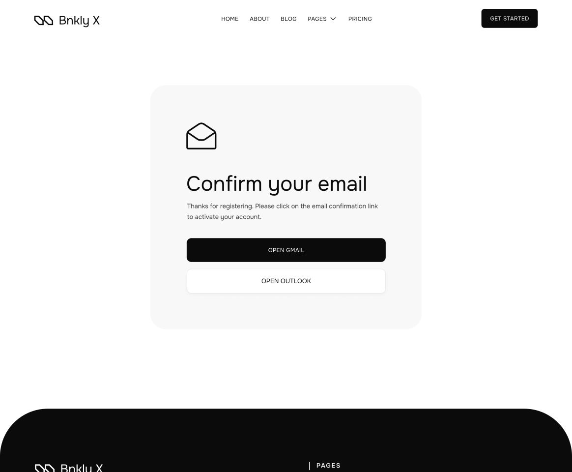 Email Confirmation - Bnkly X Webflow Template