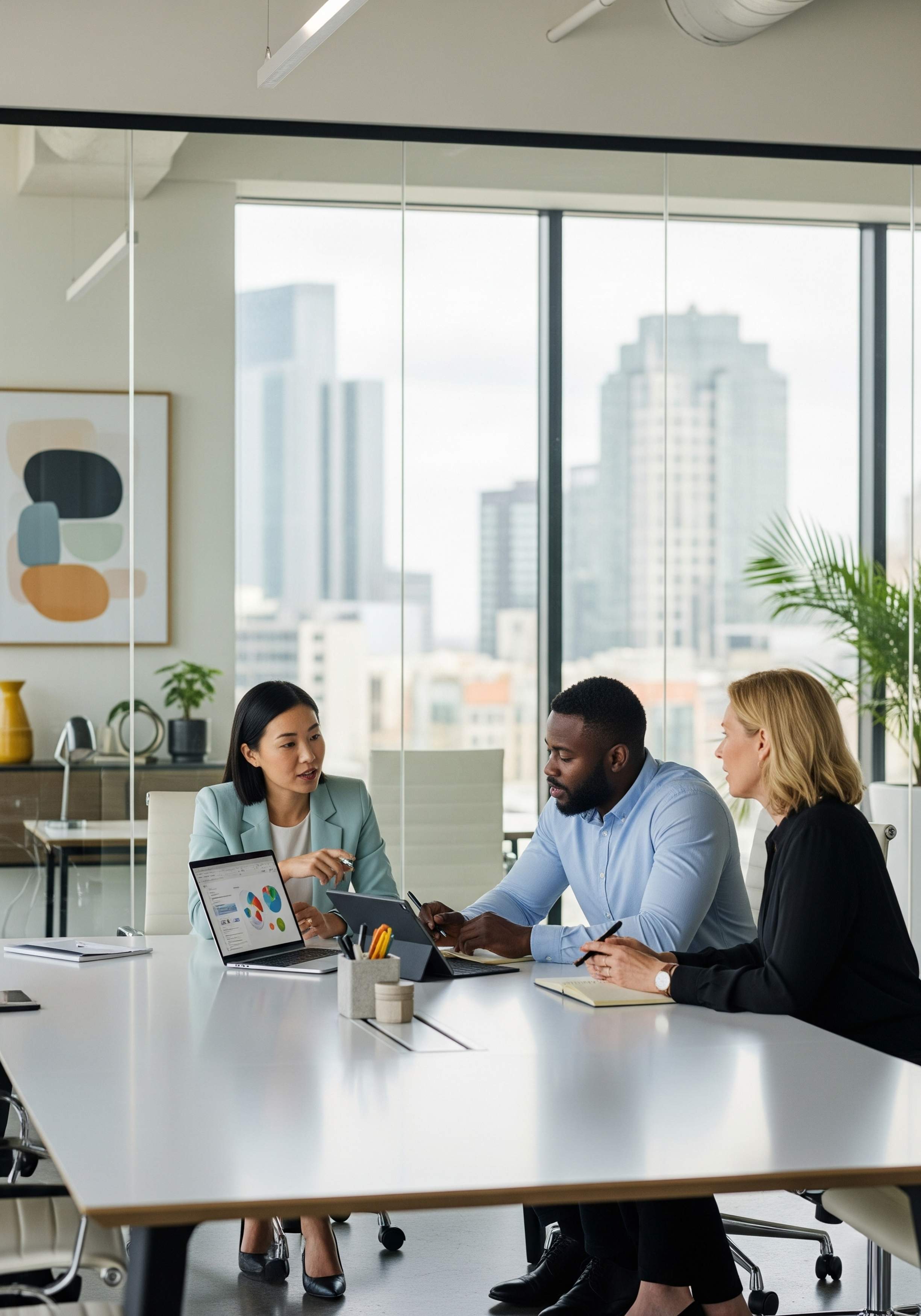 Insurtech team working in the office