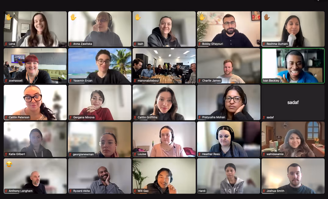 Suvera team on a video call together