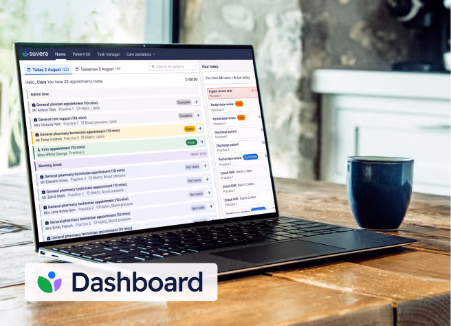 Dashboard screen on laptop