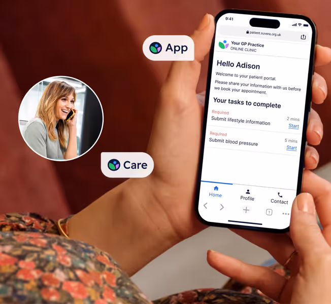 A patient is visiting the app homepage.