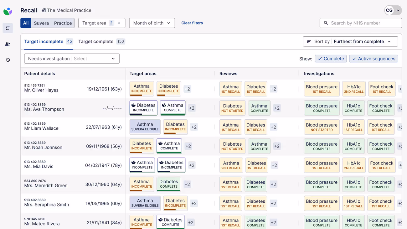 Suvera Planner screen