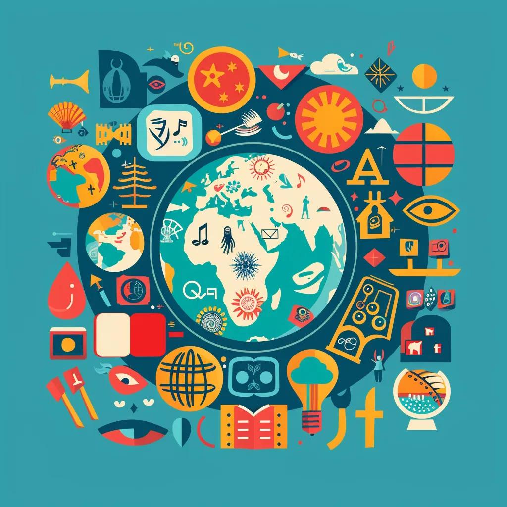 A globe surrounded by language symbols representing the benefits of multilingual eLearning