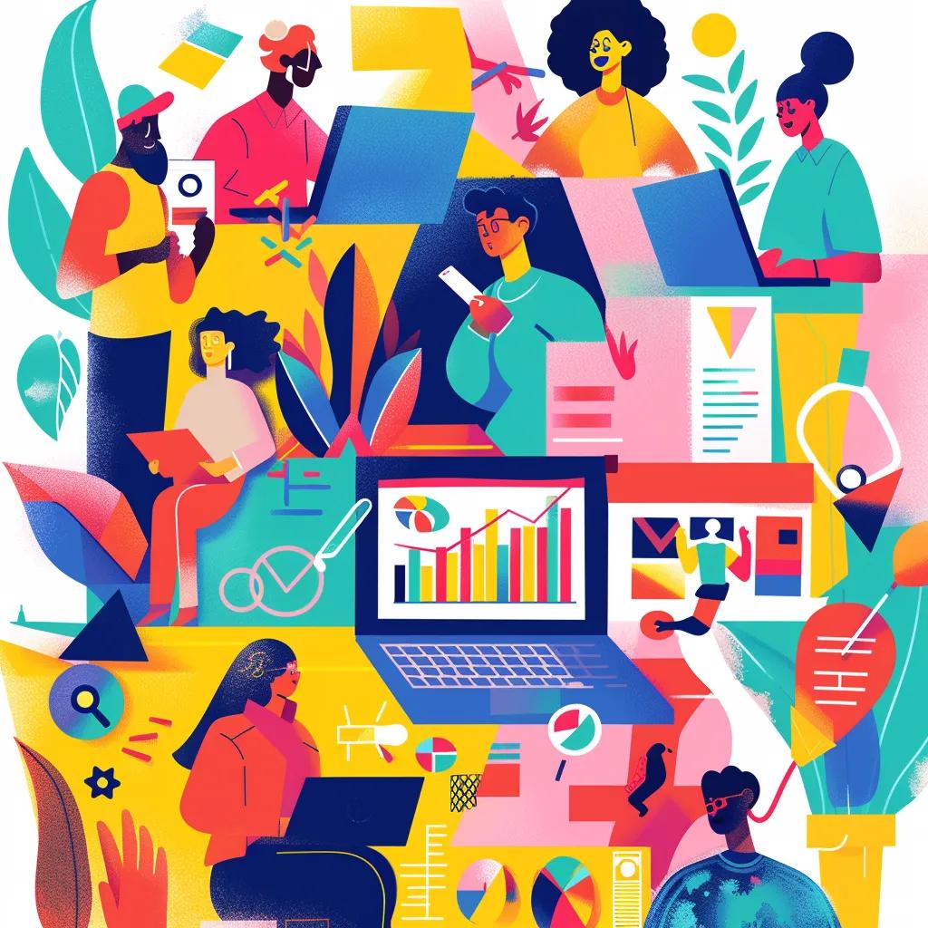 Diverse team collaborating on marketing localization strategies, showcasing cultural diversity and teamwork