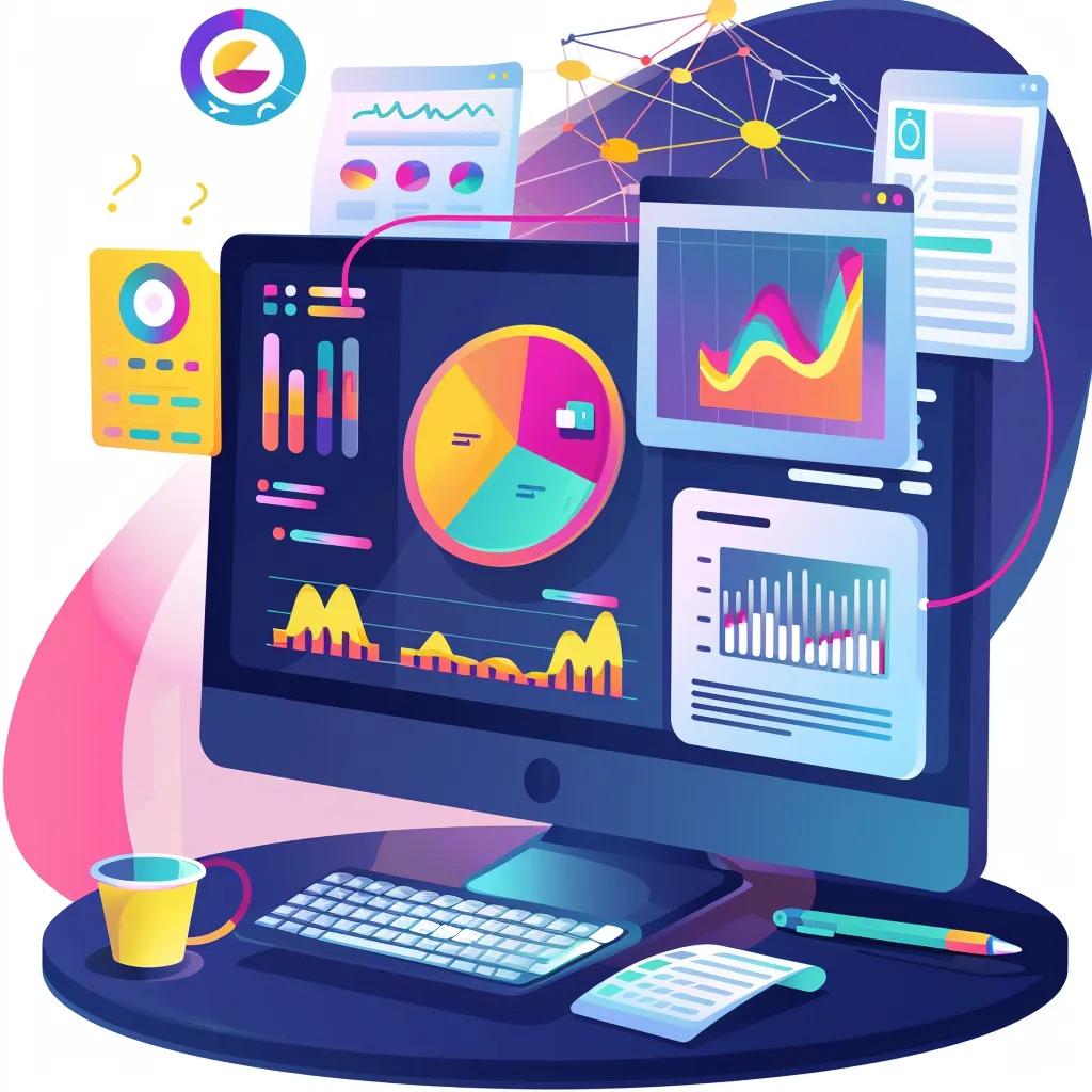 Digital marketing workspace with SEO analytics and keyword research tools for global marketing