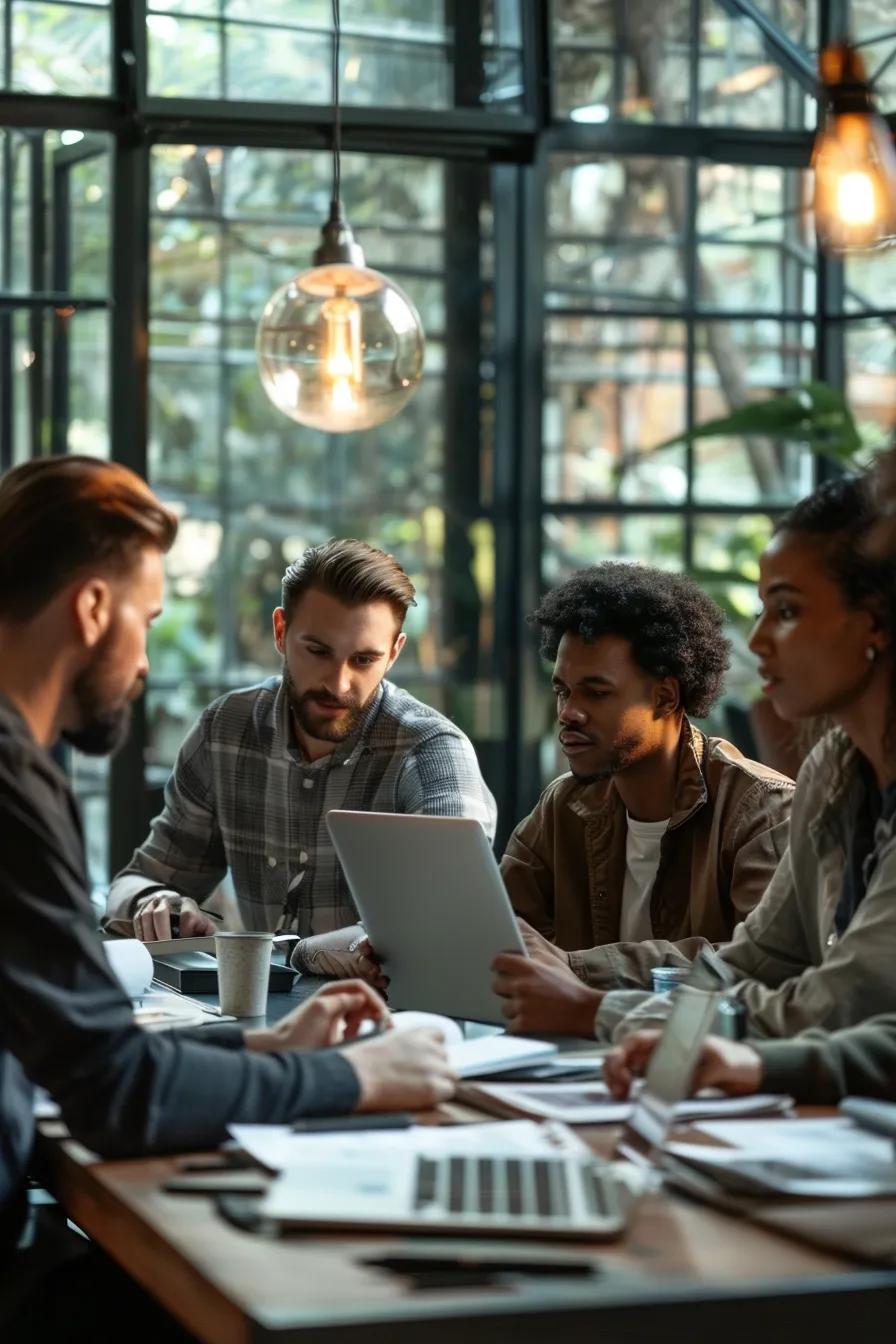 Diverse team strategizing for global market expansion through multilingual content