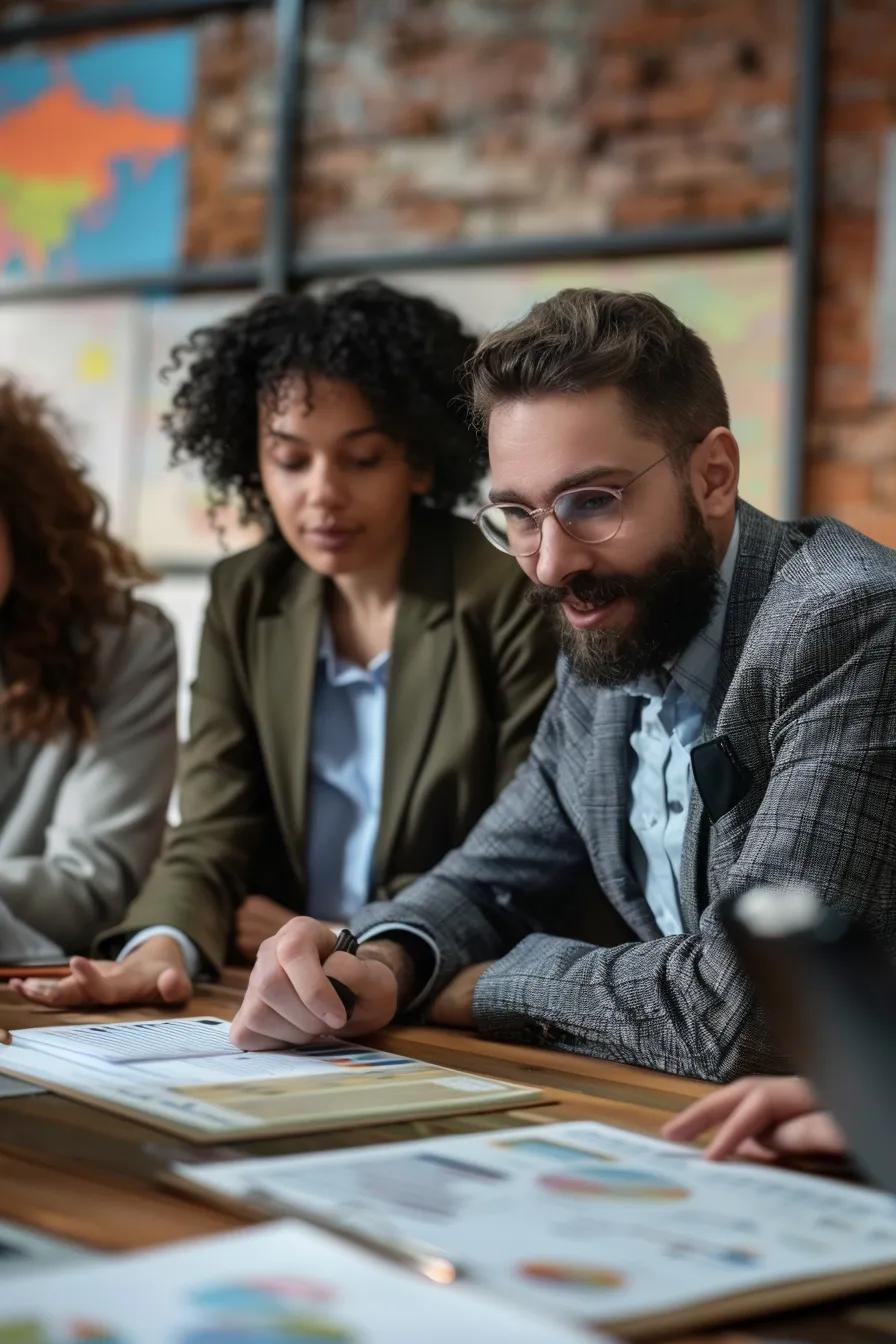 Diverse team strategizing for global market expansion through multilingual content