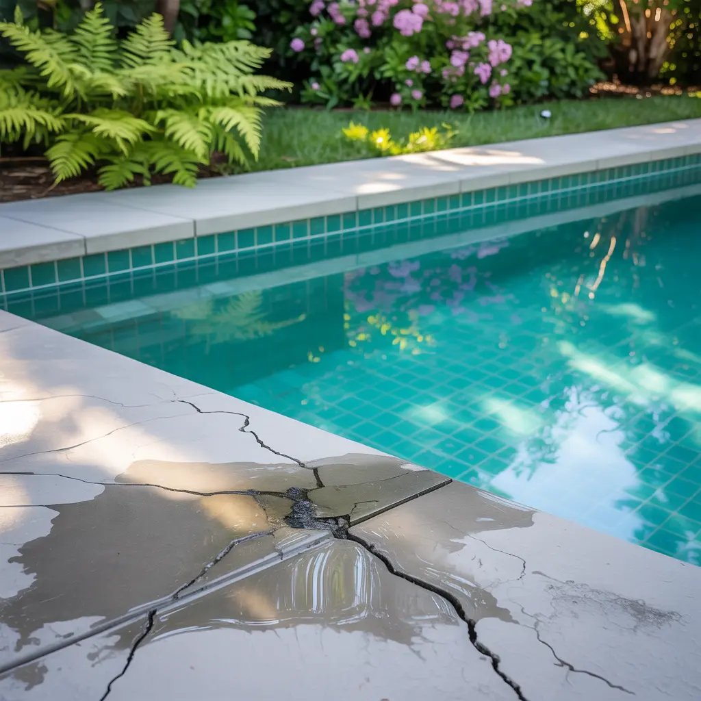 pool deck crack
