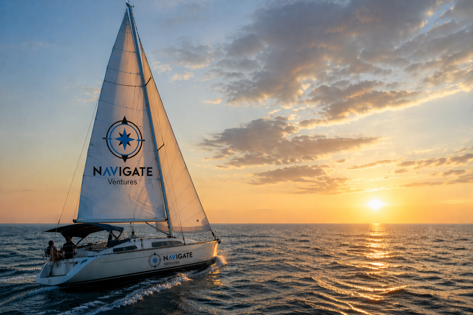 People on couple of sailing boats, working together.