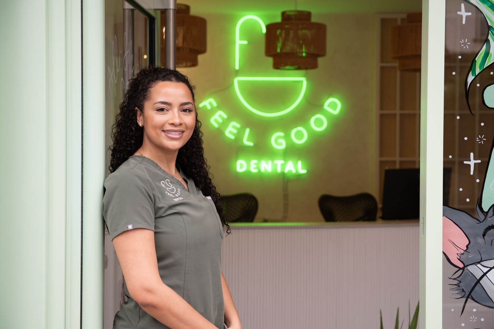 Dental Therapist Leah welcoming patients to Feel Good Dental Croydon