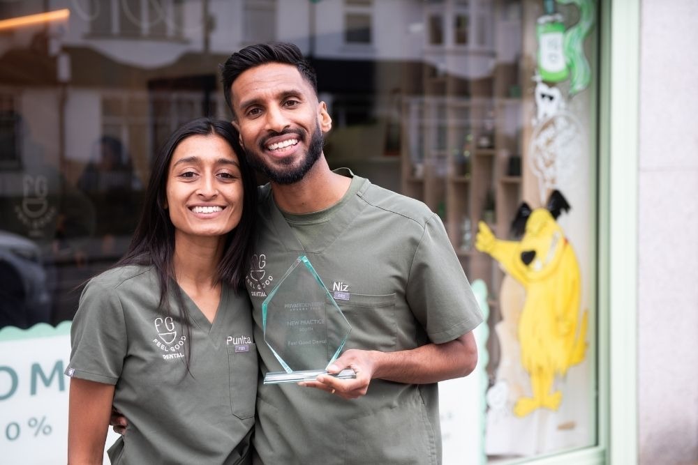 Principal Dentist Dr Nirmalan Patkunan with dentist Dr Punita Shah at Feel Good Dental Croydon