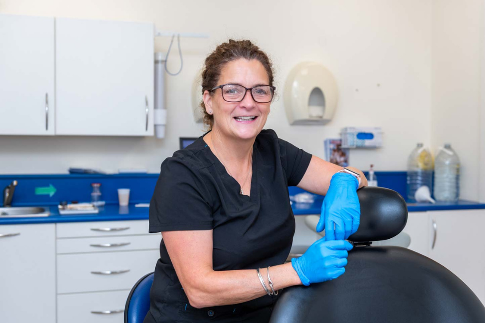 Dental hygienist Vicky providing professional hygiene care at Foxley Lane Dental in Purley