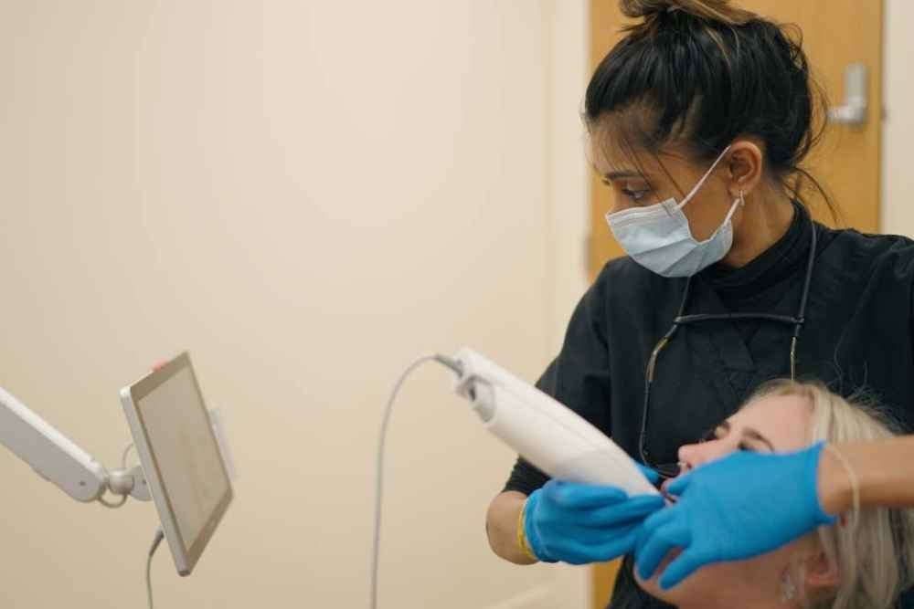 Digital intraoral scan during smile makeover planning at Foxley Lane Dental