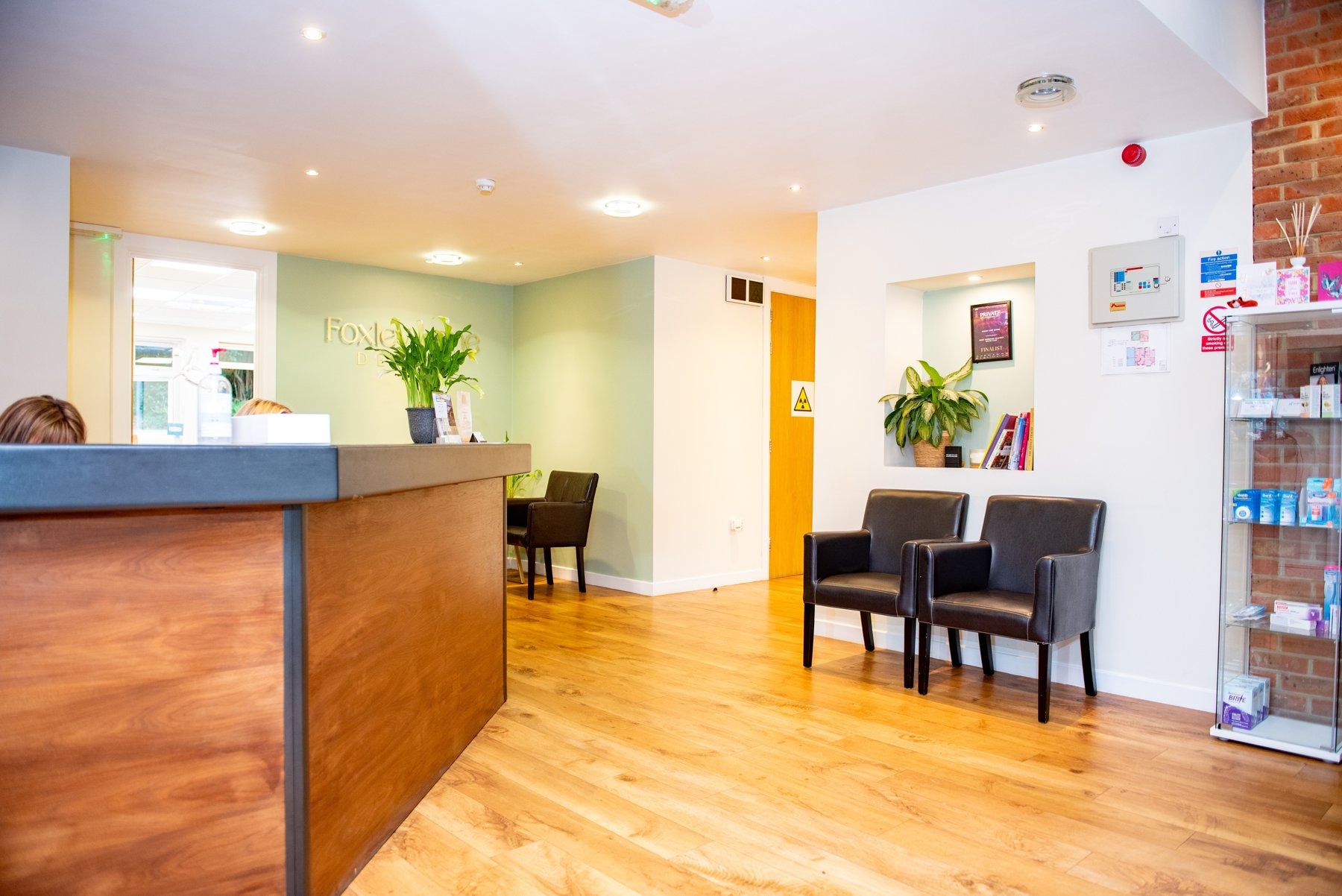 The reception and waiting area at Foxley Lane Dental on Foxley Lane, Purley