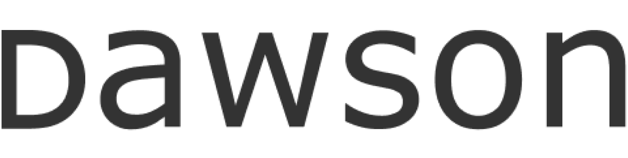 The word 'Dawson' in bold black text on a transparent background.