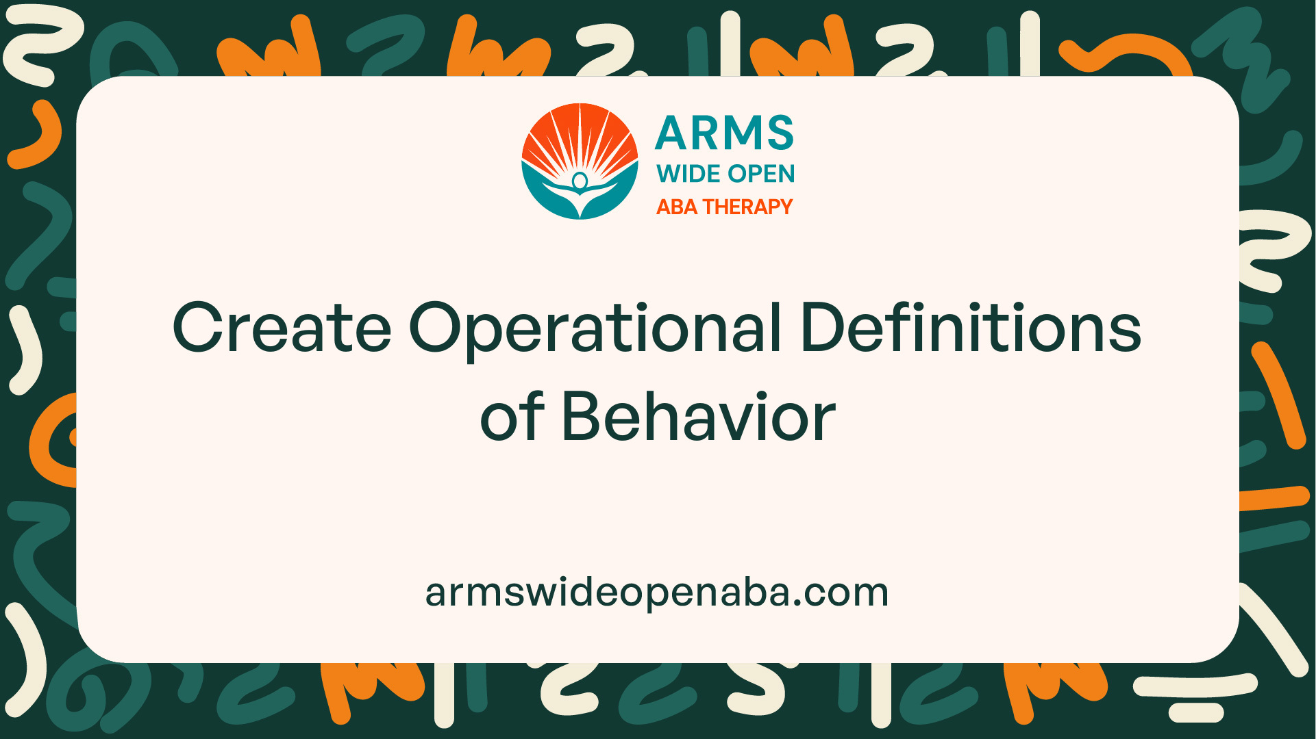 Create Operational Definitions of Behavior