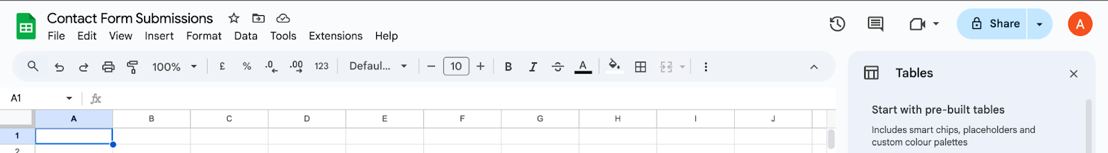 Name your Google Sheet