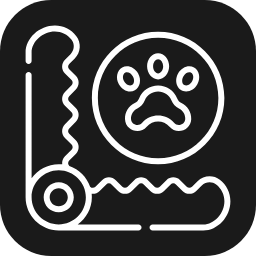 Icon of rolled carpet with a paw print symbol, representing pet damage carpet repair.