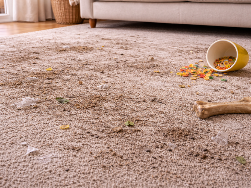 Dirty carpet due to skipping regular vacuuming