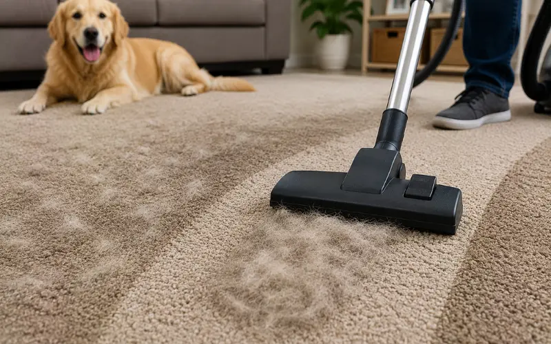 remove pet hair from carpet