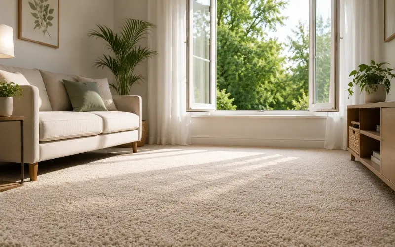 living room with open windows