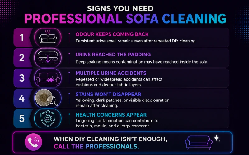 Infographic presentation on Signs you need professional sofa cleaning