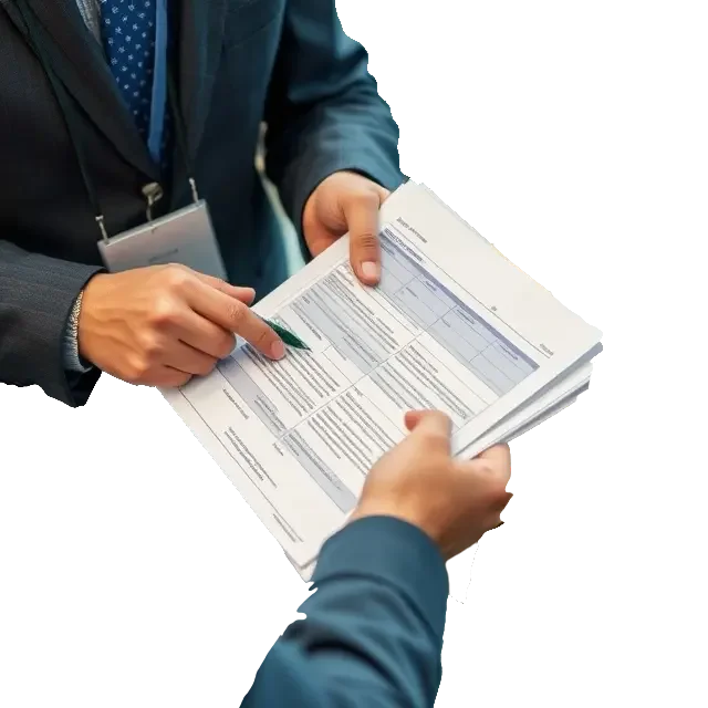 business people holding documents