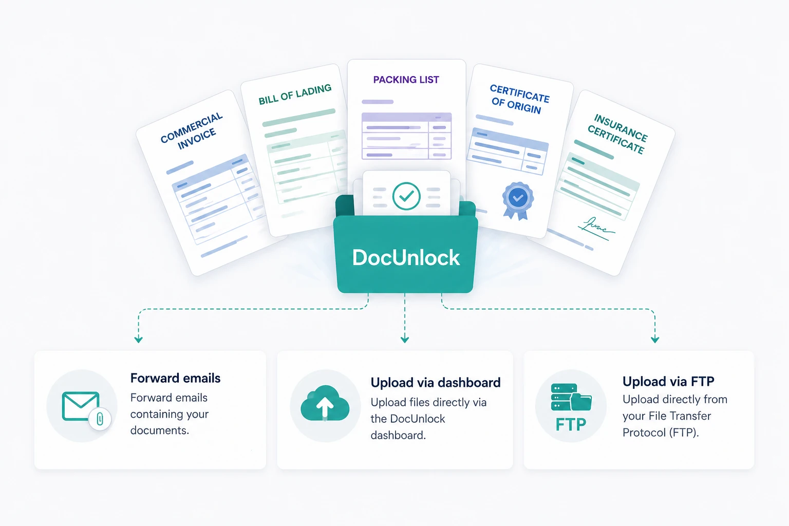 documents fanned out