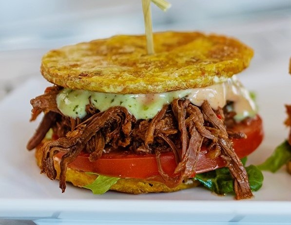 Halal beef patacon at Empanadas and More in Morrisville, NC.