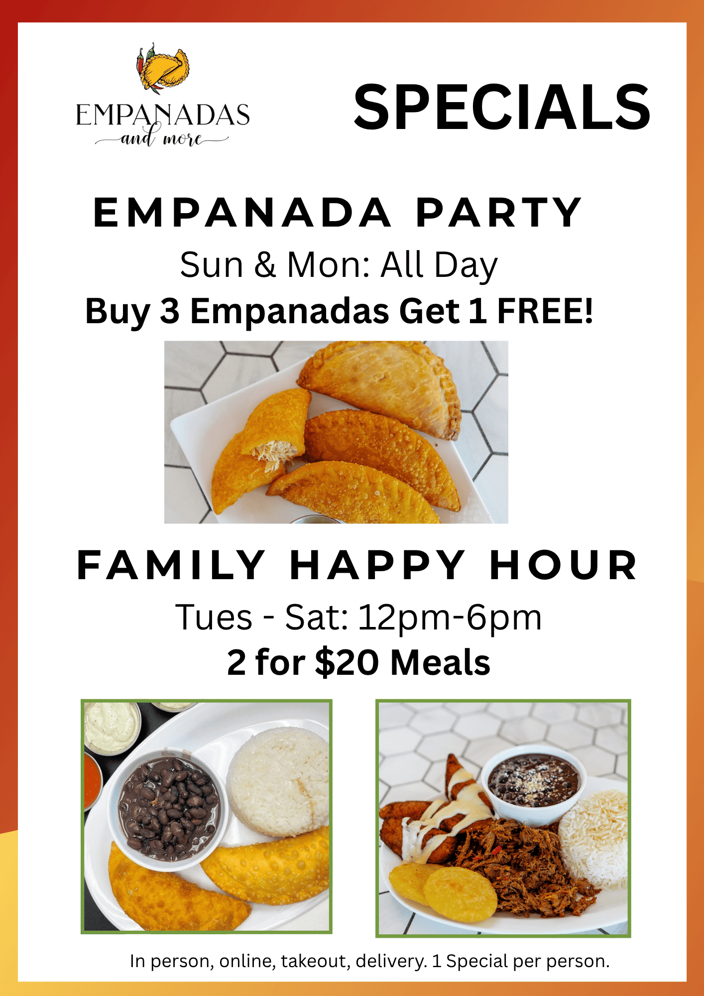 Morrisville Restaurant Week specials at Empanadas and More in Morrisville, NC.