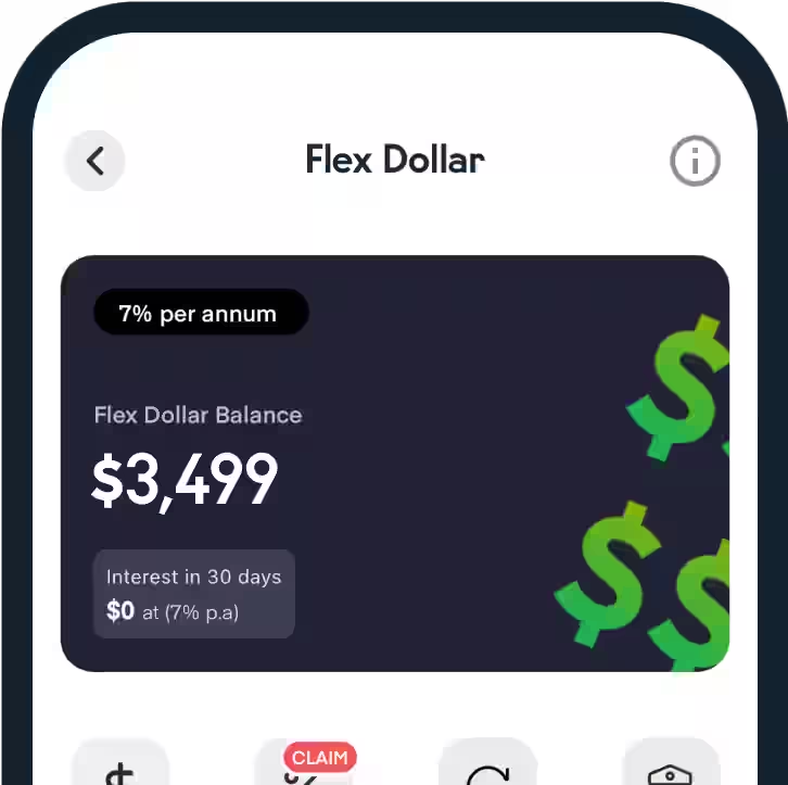 An image of a phone written "Flex Dollar"