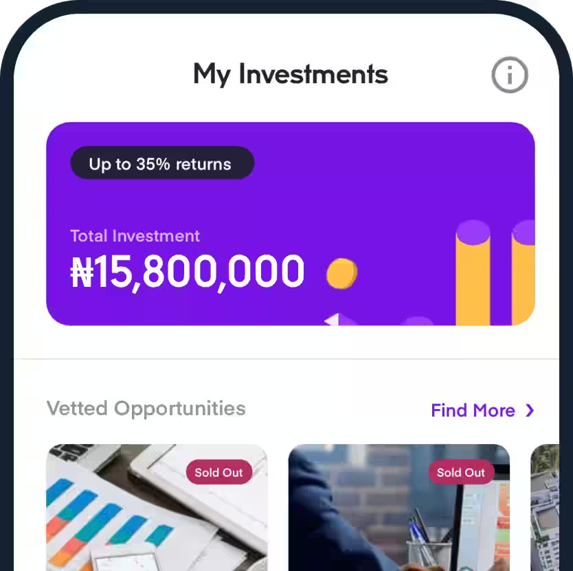An image of a phone written "My Investments"