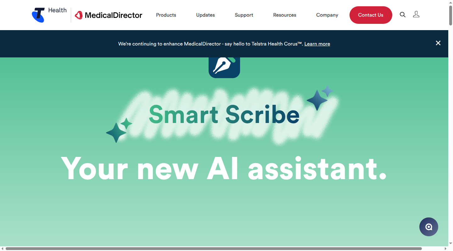 MedicalDirector Smart Scribe page