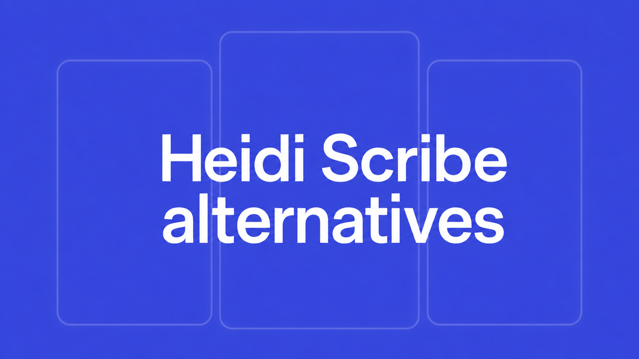 Heidi Scribe alternatives on a violet Lyrebird Health background