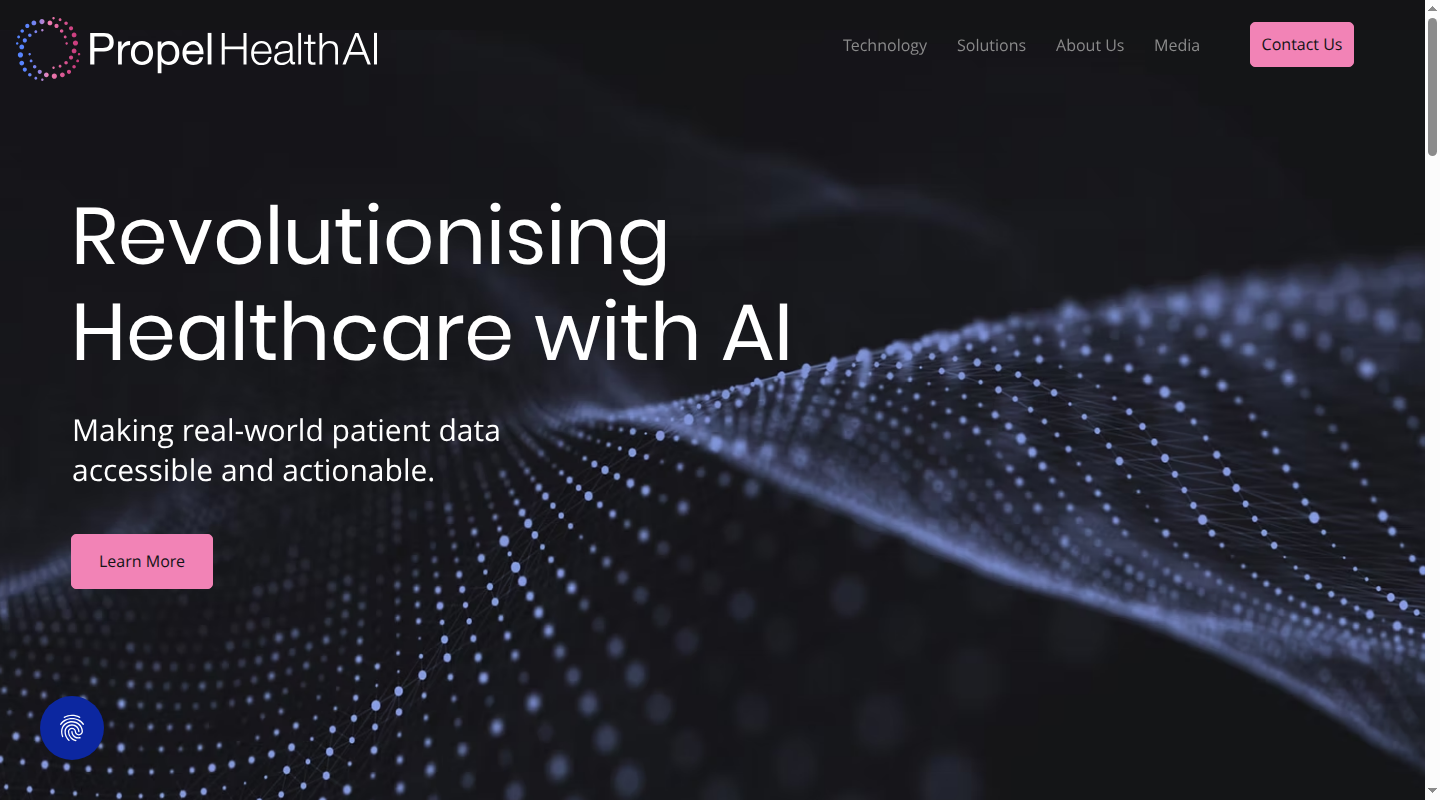 Propel Health AI data platform homepage