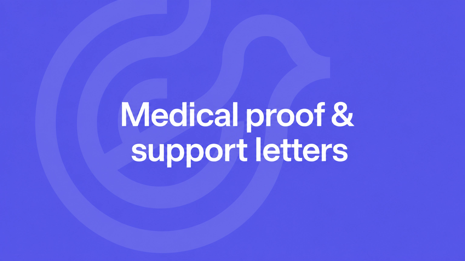 Medical proof and support letters on a violet Lyrebird Health title card.