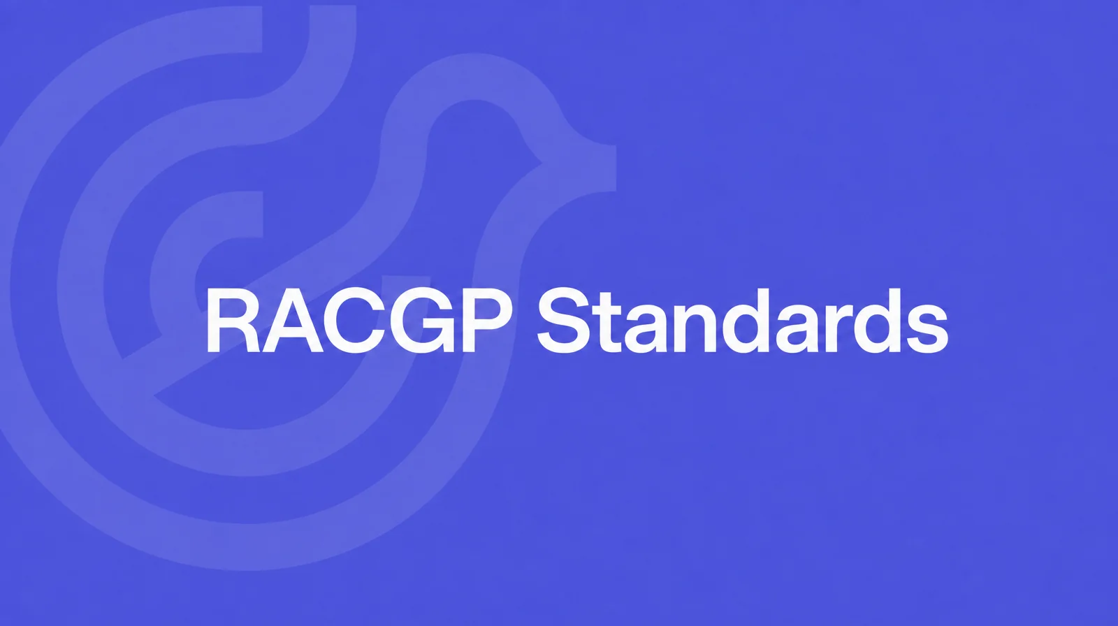 RACGP Standards on a violet Lyrebird title card