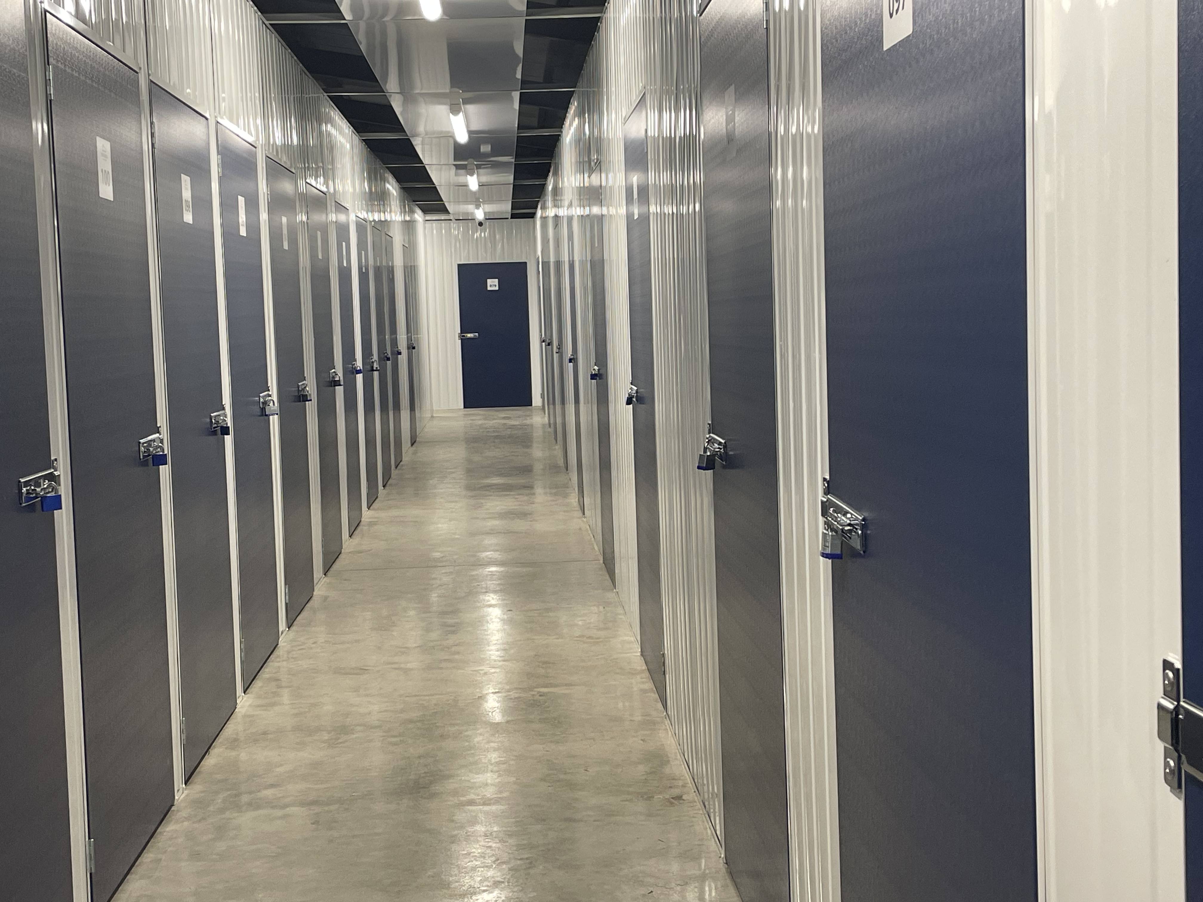 Turners Self Storage hall showing different sizes
