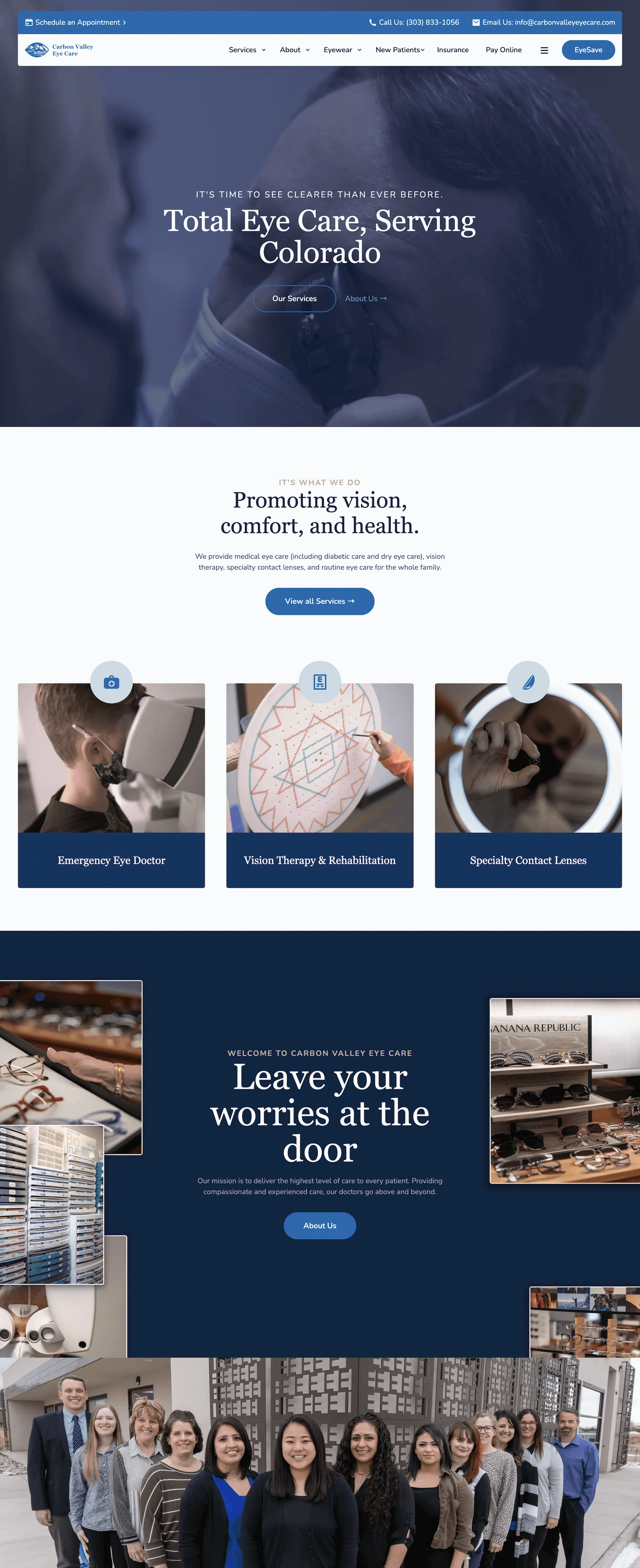 Screenshot of CVEC's homepage