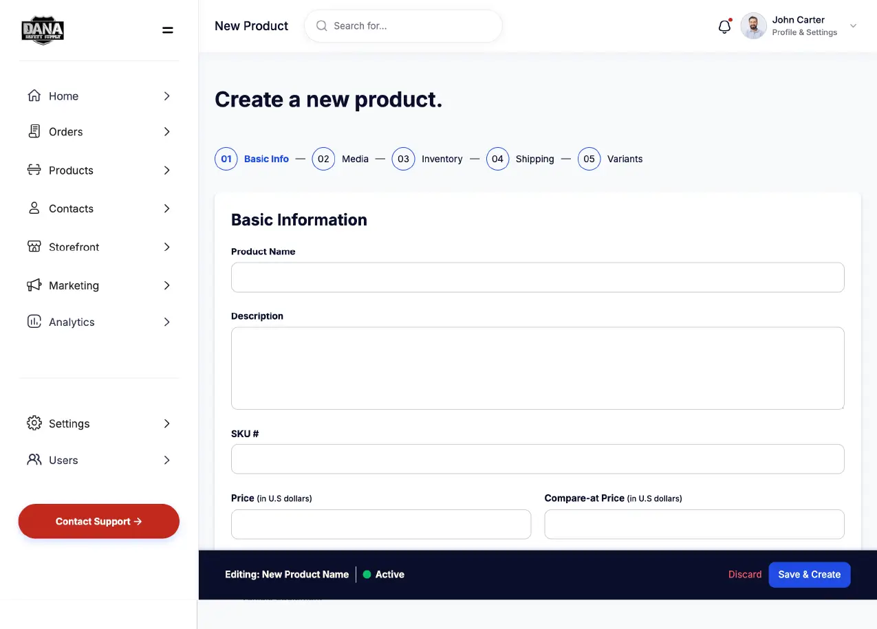 Adding a new product in DECA