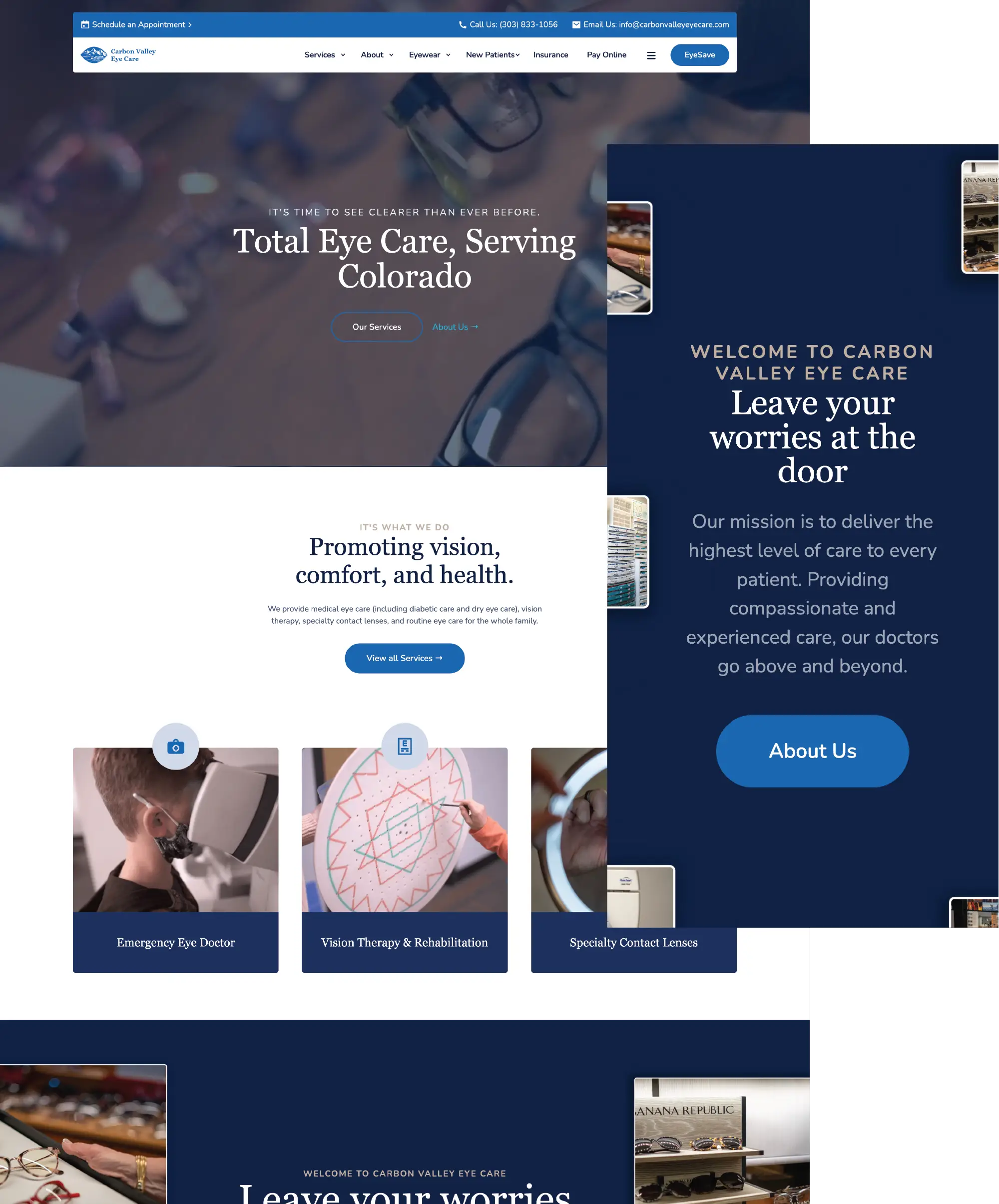 Desktop and mobile screenshots of CVEC's homepage