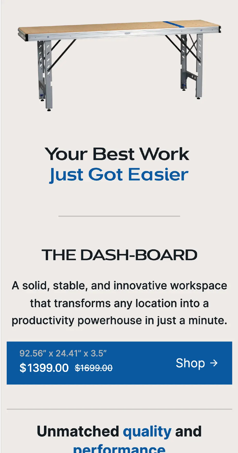 Mobile product section