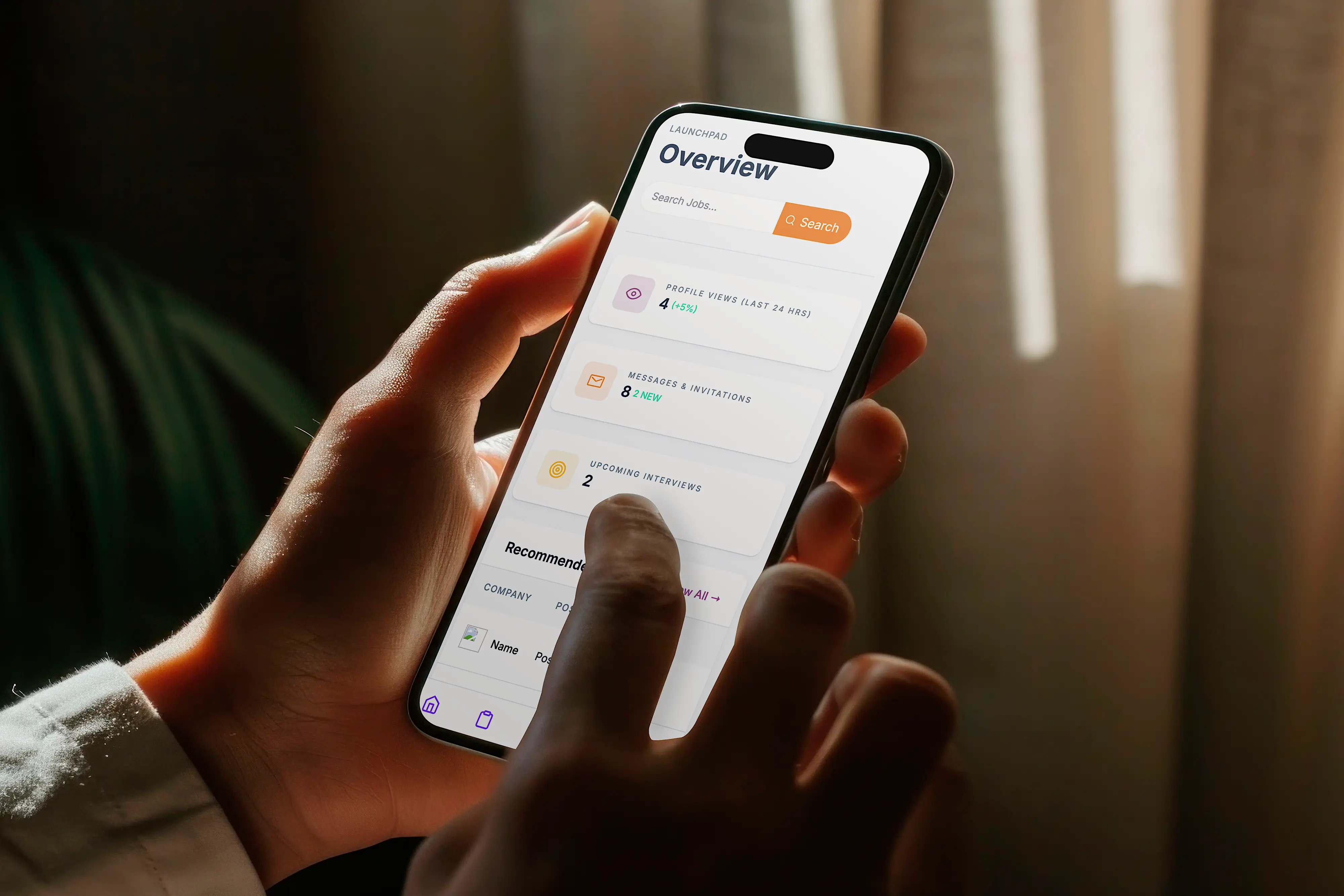 Person visiting their portal on their phone