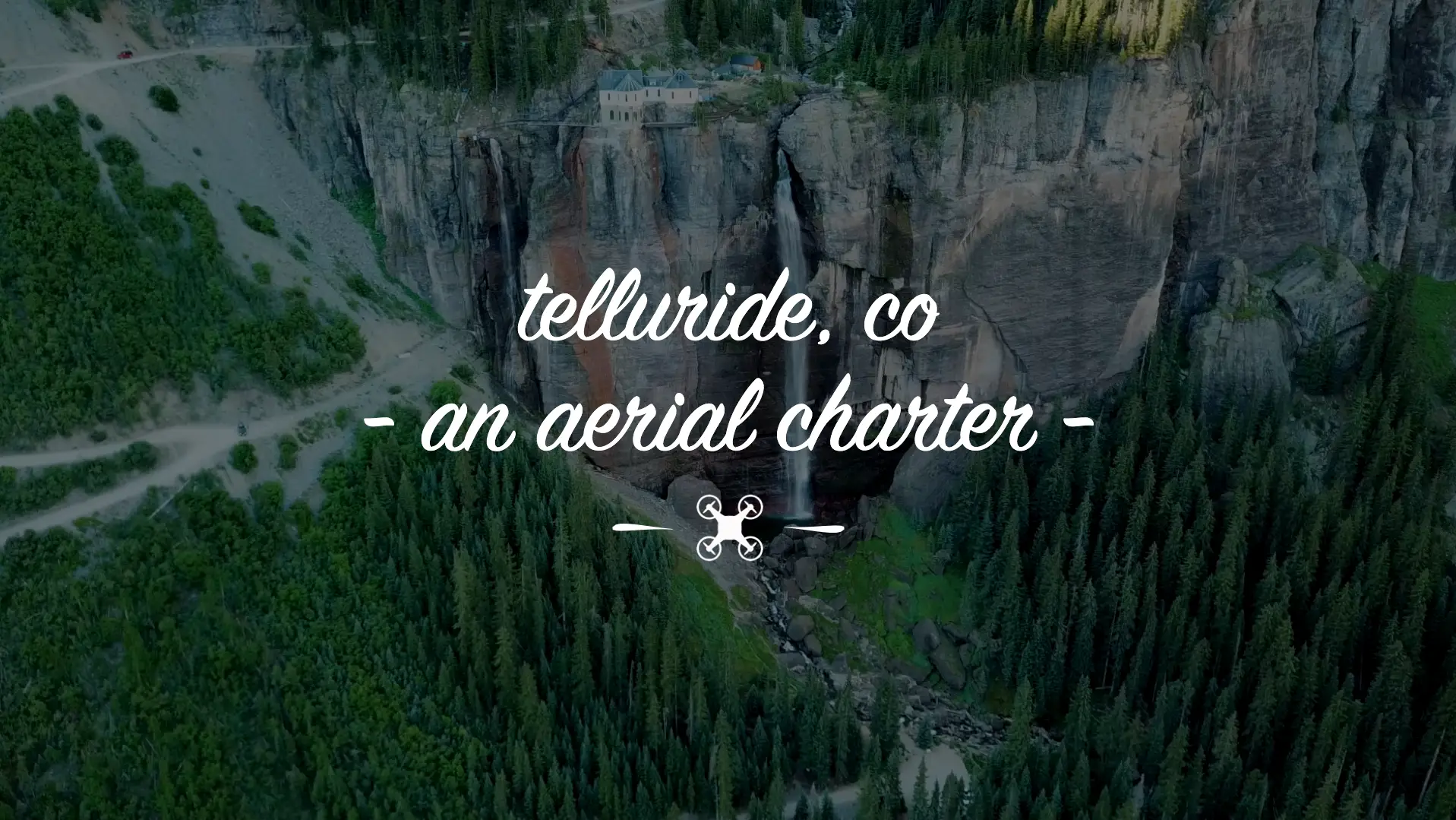 Aerial view of Telluride's Bridal Veil Falls