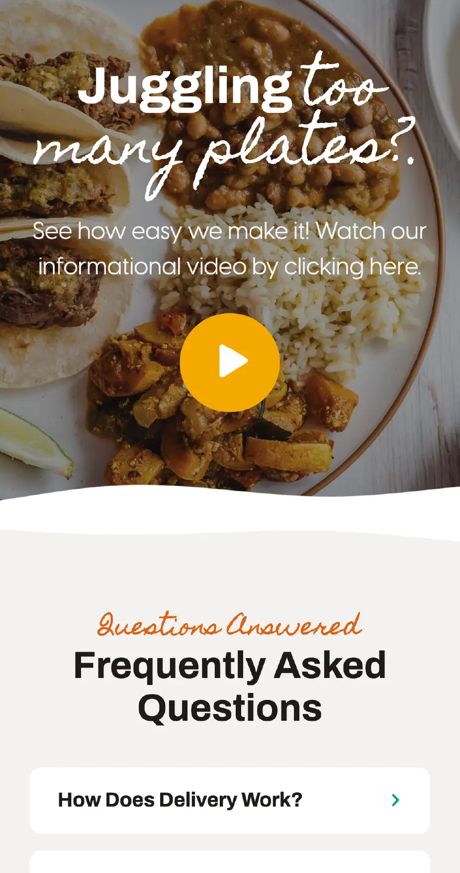 Modern Plate's frequently asked questions page