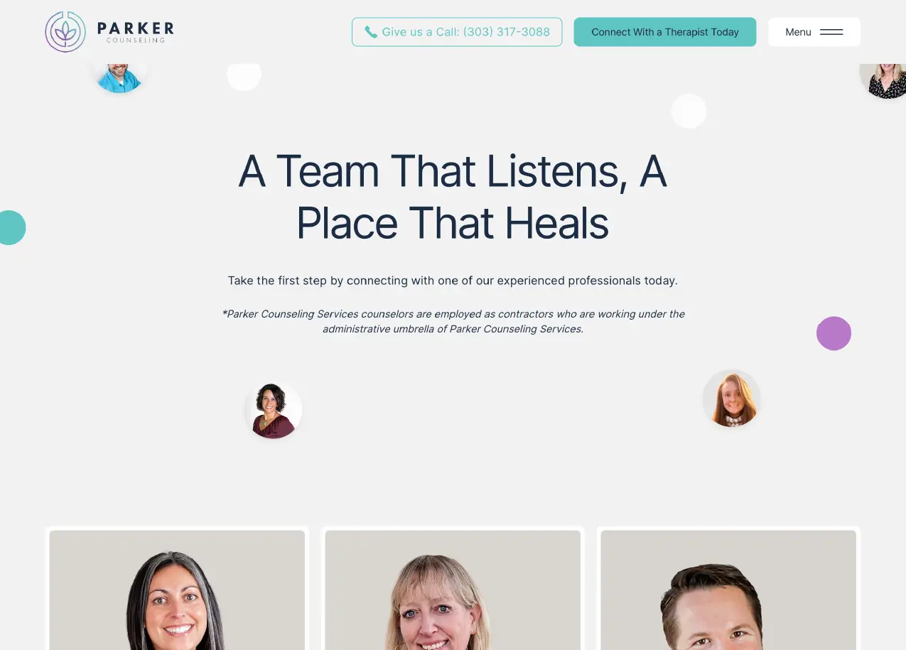 Parker Counseling's list of counselors