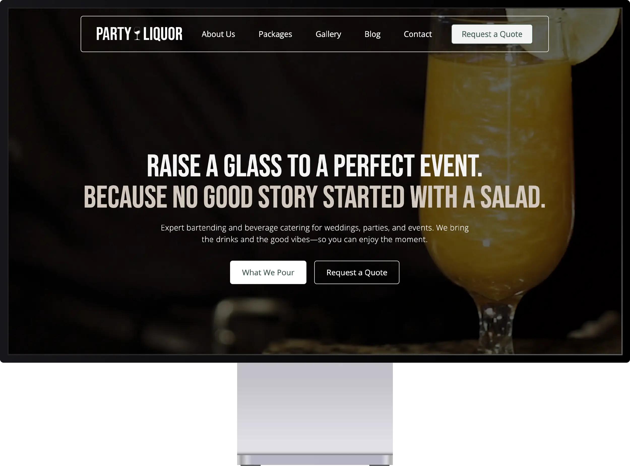 Homepage screenshot of Party Liquor