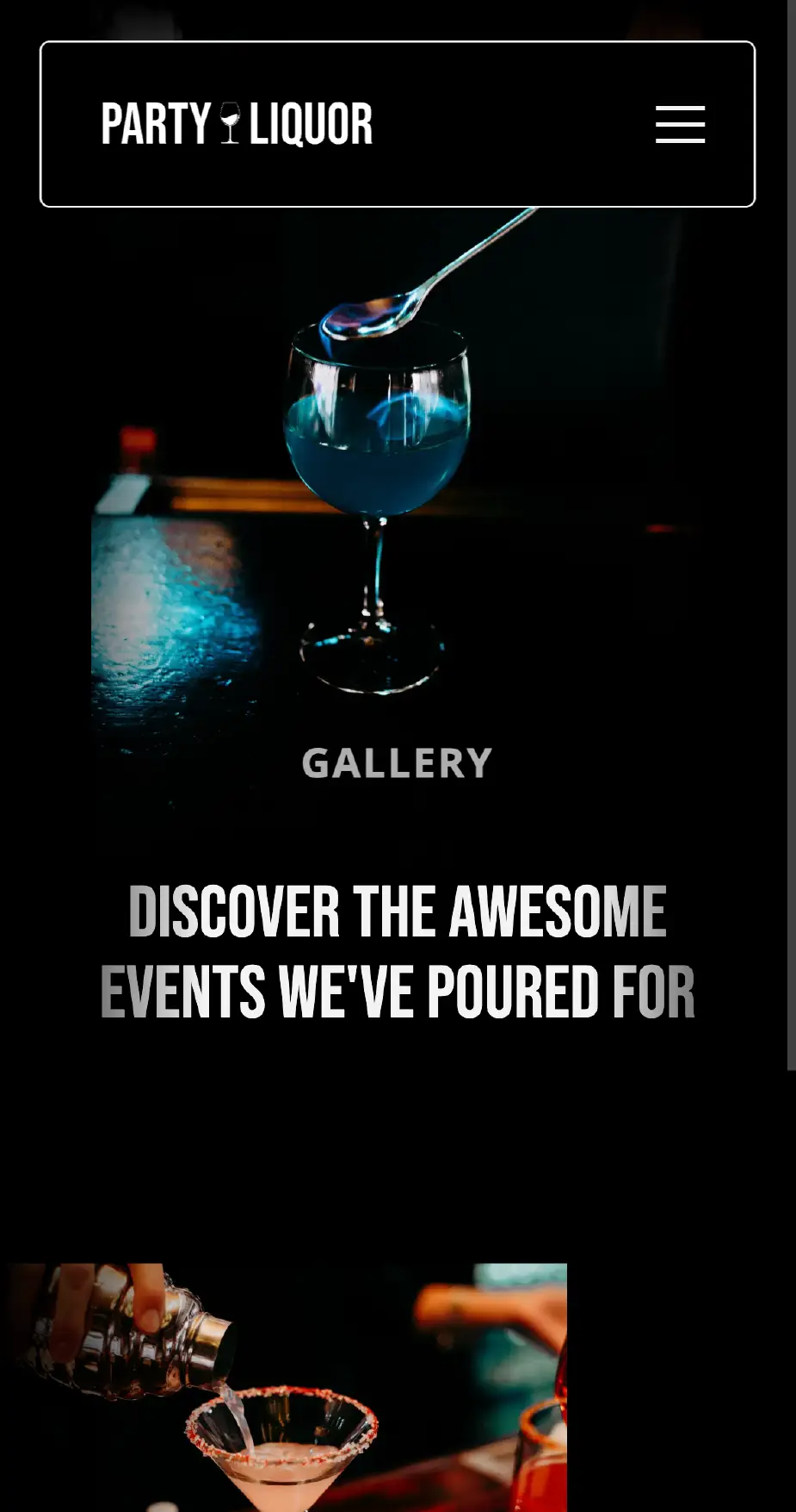 Interactive gallery on Party Liquor's website